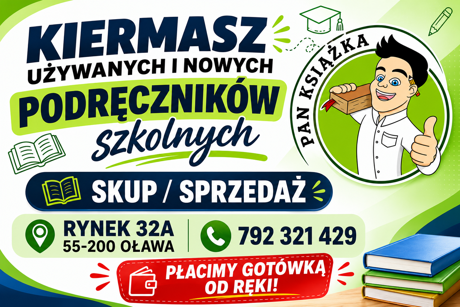 Baner: Kiermasz używanych i nowych podręczników szkolnych